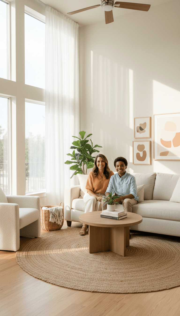 Family enjoying a clean, healthy home environment