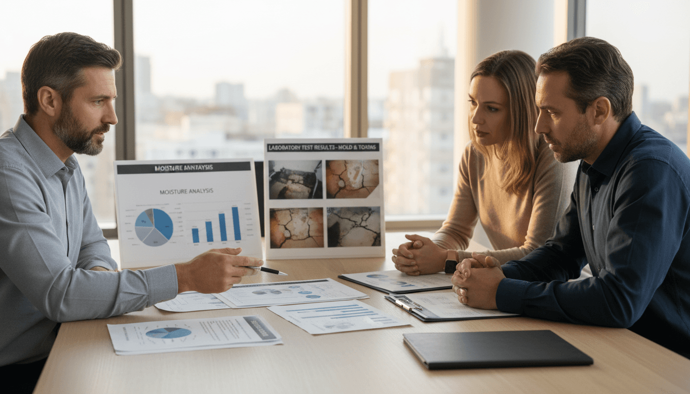 Client consultation about mold assessment findings